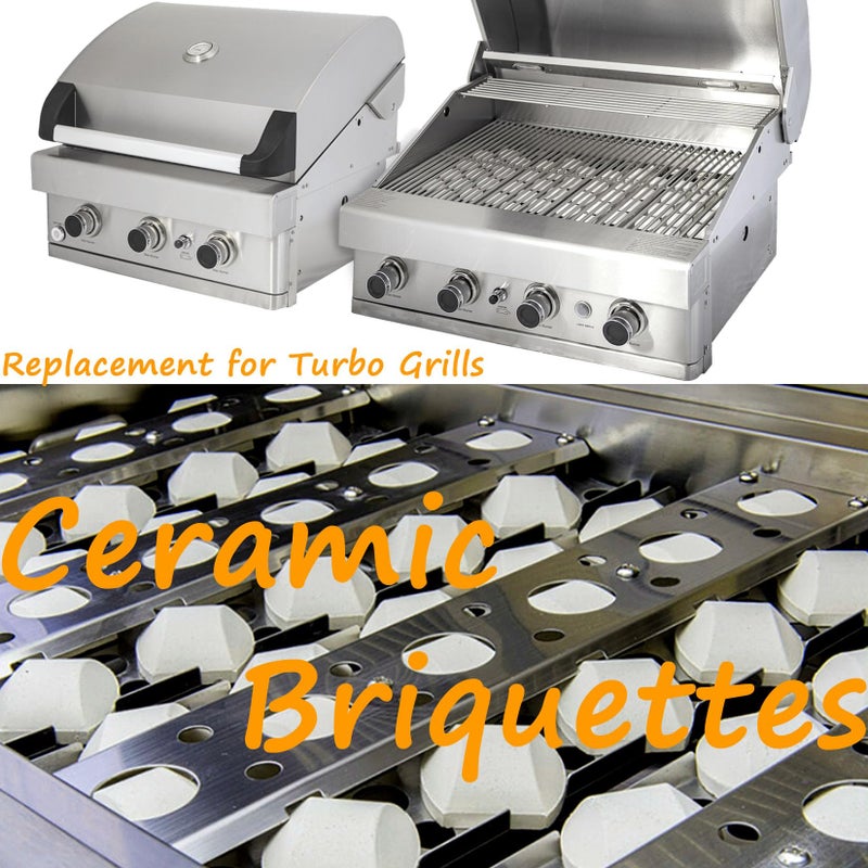 GasSaf Ceramic Briquettes Replacement for Select Turbo, Nexgrill Gas Grill Models, 2 x 2 x 0.8 inch, Set of 50 pcs - Image 5